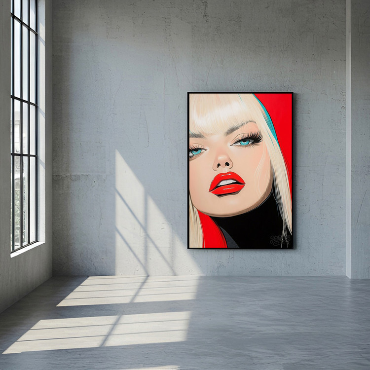 그림 액자 팝아트 인테리어소품 시선의 제국 금발 미녀 인물화 그림액자 모던하고 세련된 대형 거실 벽면 아트포스터 꾸 이미지
