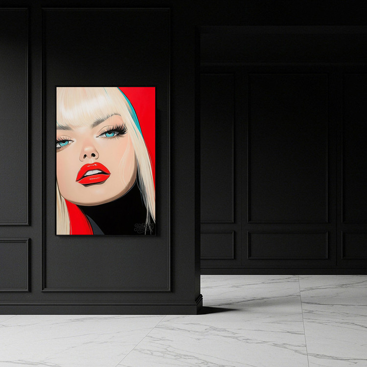 그림 액자 팝아트 인테리어소품 시선의 제국 금발 미녀 인물화 그림액자 모던하고 세련된 대형 거실 벽면 아트포스터 꾸 이미지