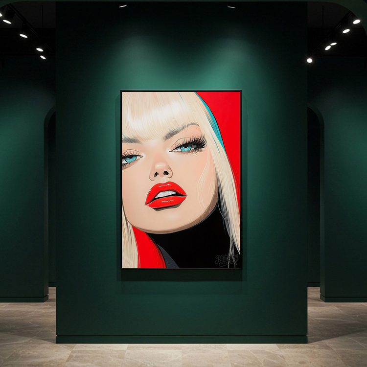 그림 액자 팝아트 인테리어소품 시선의 제국 금발 미녀 인물화 그림액자 모던하고 세련된 대형 거실 벽면 아트포스터 꾸 이미지