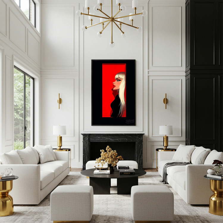 그림 액자 팝아트 인테리어소품 그림자 속의 루즈 미녀그림 여성액자 모던 아트포스터 거실 인테리어 꾸미기 벽걸이 소품 이미지