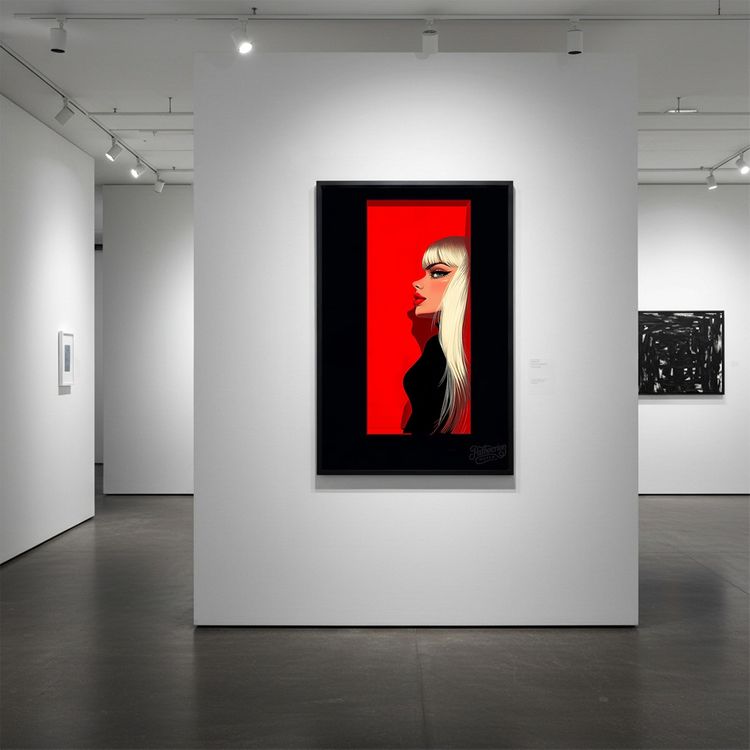 그림 액자 팝아트 인테리어소품 그림자 속의 루즈 미녀그림 여성액자 모던 아트포스터 거실 인테리어 꾸미기 벽걸이 소품 이미지