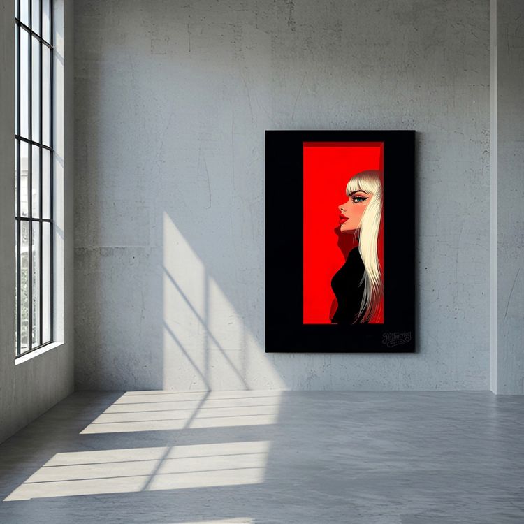 그림 액자 팝아트 인테리어소품 그림자 속의 루즈 미녀그림 여성액자 모던 아트포스터 거실 인테리어 꾸미기 벽걸이 소품 이미지