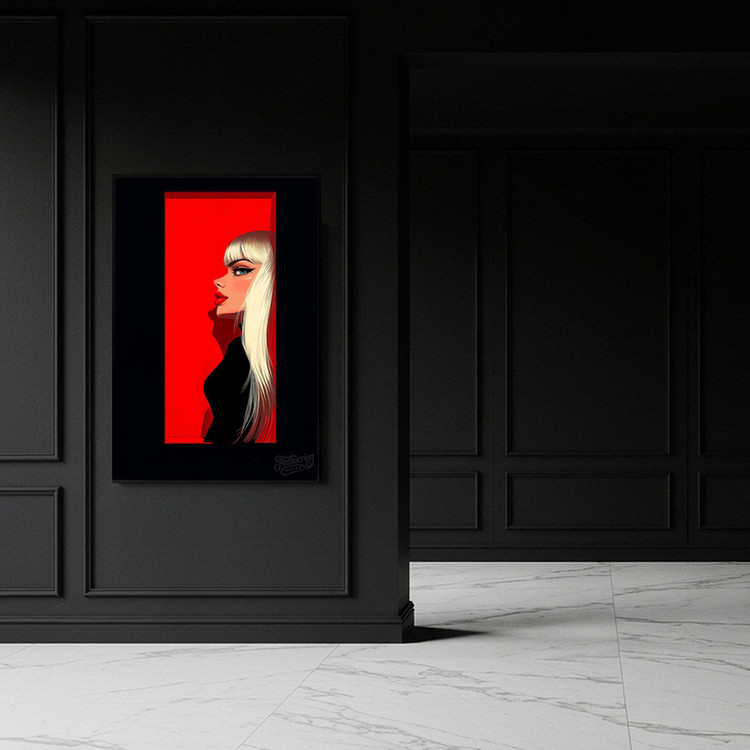 그림 액자 팝아트 인테리어소품 그림자 속의 루즈 미녀그림 여성액자 모던 아트포스터 거실 인테리어 꾸미기 벽걸이 소품 이미지