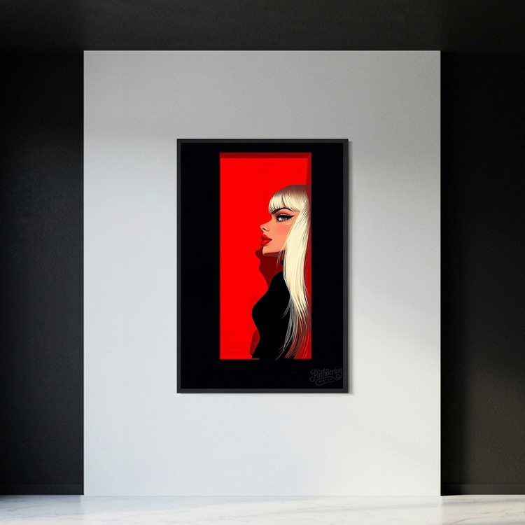 그림 액자 팝아트 인테리어소품 그림자 속의 루즈 미녀그림 여성액자 모던 아트포스터 거실 인테리어 꾸미기 벽걸이 소품 이미지