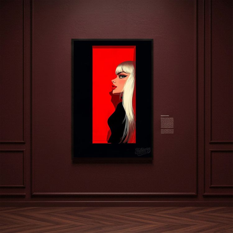 그림 액자 팝아트 인테리어소품 그림자 속의 루즈 미녀그림 여성액자 모던 아트포스터 거실 인테리어 꾸미기 벽걸이 소품 이미지