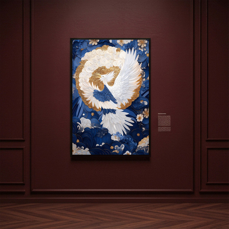 그림 액자 팝아트 인테리어소품 황금꽃 위의 노래 봉황그림 새액자 대형 거실 벽장식 고급스러운 동양풍 예술 아트포스터 이미지