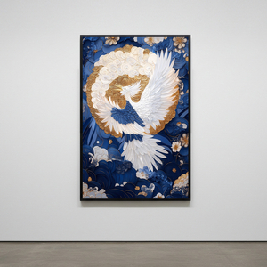 그림 액자 팝아트 인테리어소품 황금꽃 위의 노래 봉황그림 새액자 대형 거실 벽장식 고급스러운 동양풍 예술 아트포스터 이미지