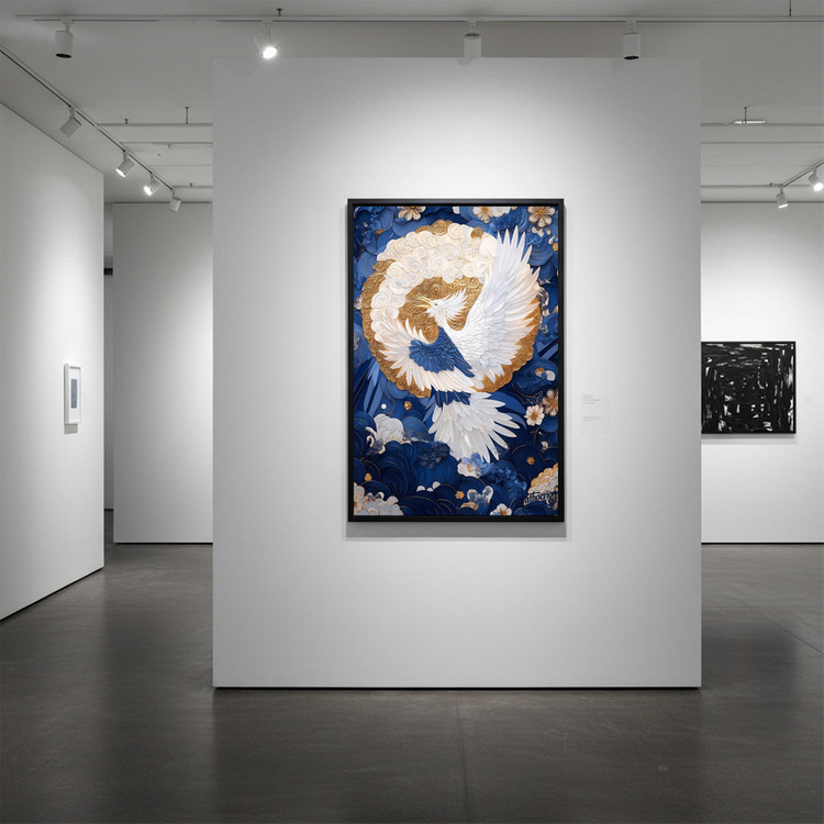 그림 액자 팝아트 인테리어소품 황금꽃 위의 노래 봉황그림 새액자 대형 거실 벽장식 고급스러운 동양풍 예술 아트포스터 이미지