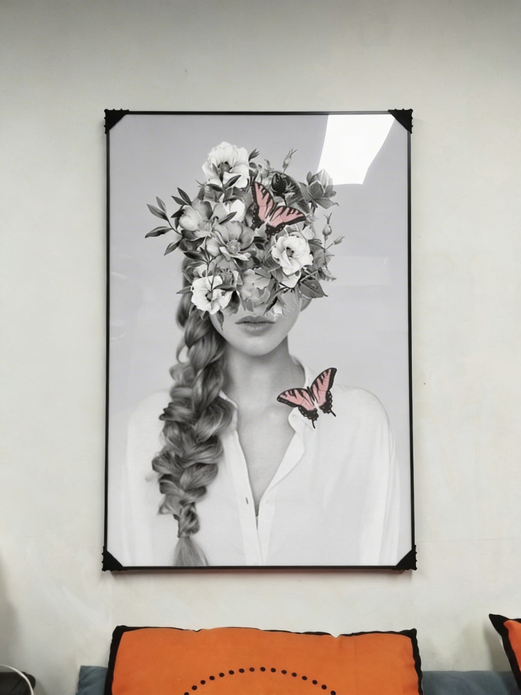 그림 액자 팝아트 인테리어소품 여성인물그림 나비액자 카메라액자 세트 모던한 흑백 감성 거실 대형 인테리어 아트포스터 이미지