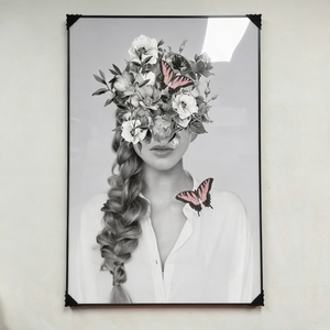 그림 액자 팝아트 인테리어소품 여성 인물그림 나비액자 모던하고 감각적인 거실 분위기 연출용 대형 아트포스터 새상품 이미지