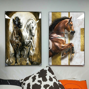 그림 액자 팝아트 인테리어소품 말그림 말액자 멋진 동물 거실 대형 벽걸이 아트포스터 2종 세트 고급 모던 스타일 신 이미지