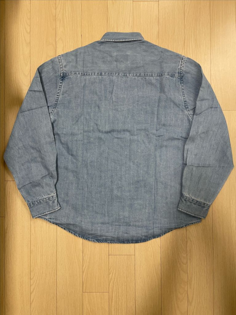 [시착 1회] 아미 ami 스몰 하트로고 코튼 셔츠 유즈드 블루 L 이미지