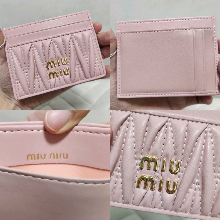 [미사용&새제품/박스동봉] 미우미우 마테라쎄 카드지갑 핑크 [무료배송] 이미지