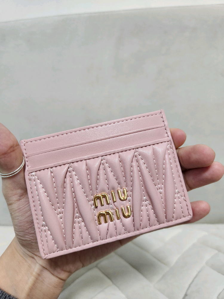 [미사용&새제품/박스동봉] 미우미우 마테라쎄 카드지갑 핑크 [무료배송] 이미지