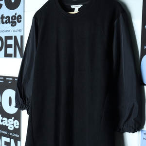 W(M) 손정완 긴팔티셔츠 블라우스 블랙 배색소재 이미지