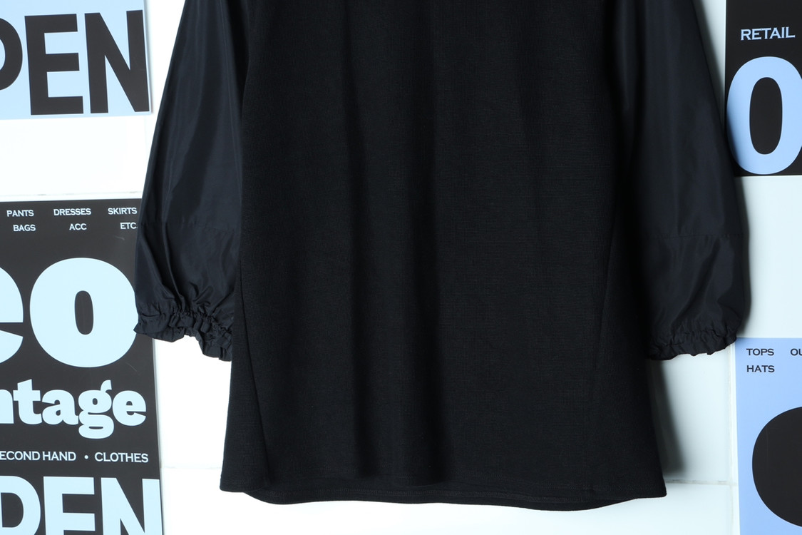 W(M) 손정완 긴팔티셔츠 블라우스 블랙 배색소재 이미지