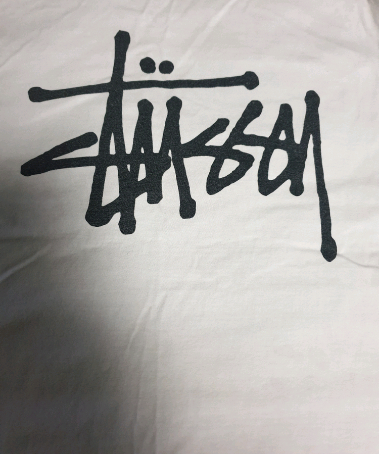 스투시 베이직 로고 반팔티 화이트 (M) 이미지