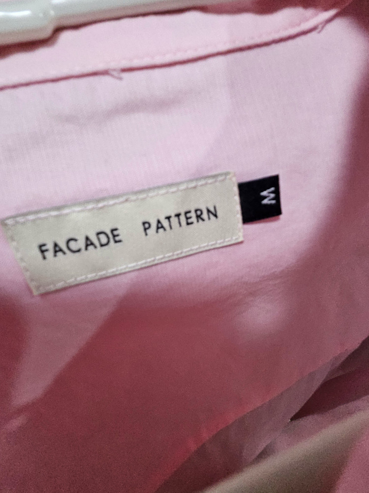 파사드패턴 코튼 크롭 하프 셔츠 핑크 M 이미지