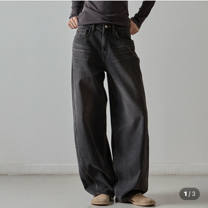 [파사드패턴] 와이드 테이퍼드 데님_faded black xs 이미지