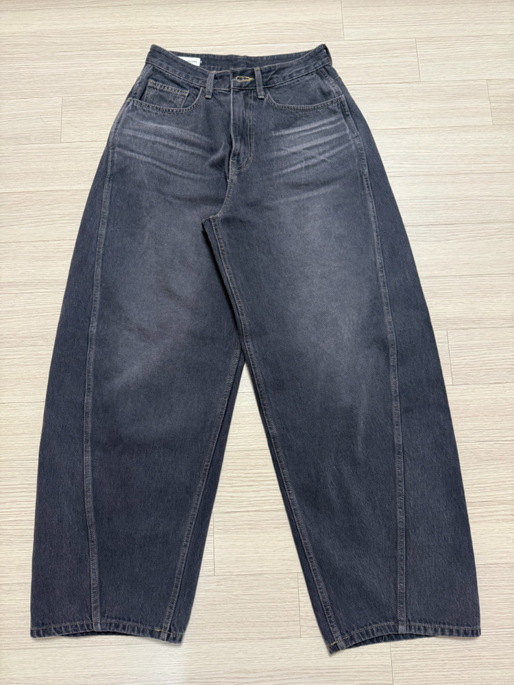 [파사드패턴] 와이드 테이퍼드 데님_faded black xs 이미지