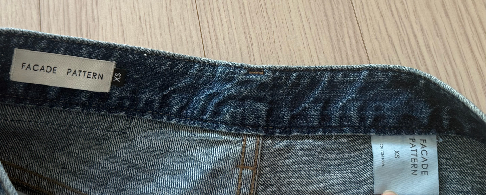 [파사드패턴] 와이드 테이퍼드 데님_vintage washing xs 이미지