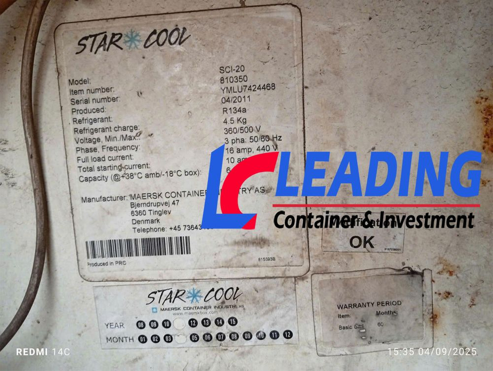 20피트 중고 냉동 컨테이너 / 스타쿨 / 2011년식 / PTI passed 이미지