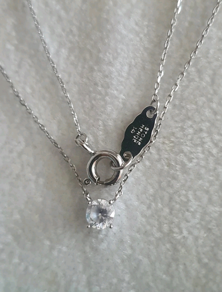 미착용새상품)스톤헨지 14k 화이트골드 목걸이 이미지