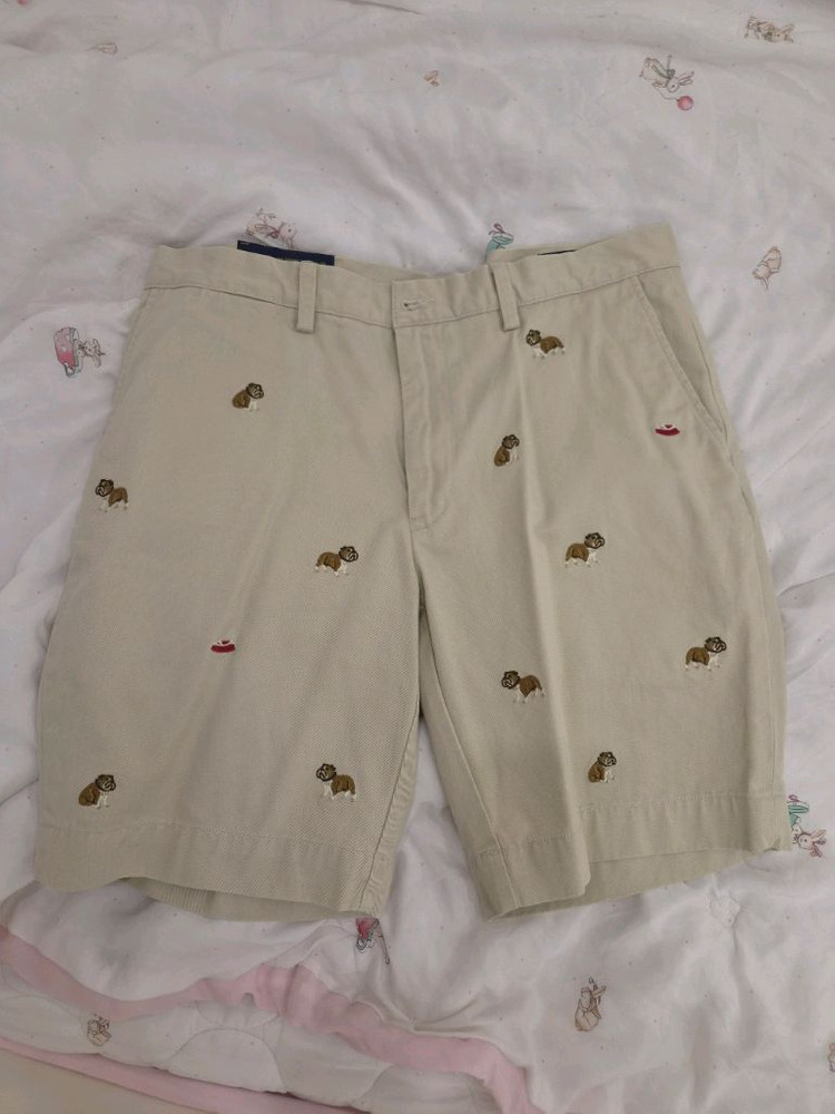 폴로 랄프로렌 불독 자수 반바지 베이지 이미지