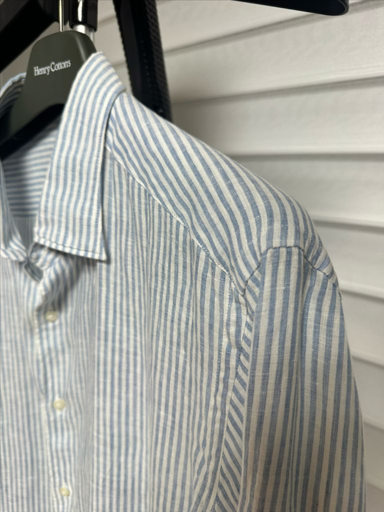 마시모두띠 / 린넨 스트라이프 셔츠 / XL 이미지