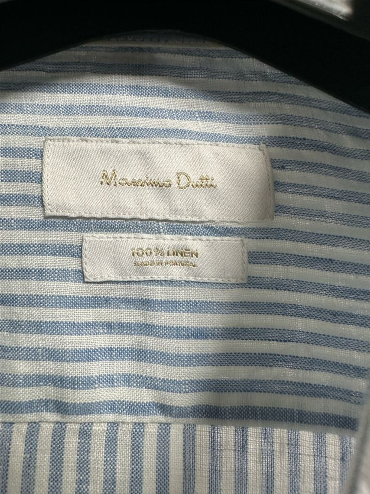 마시모두띠 / 린넨 스트라이프 셔츠 / XL 이미지