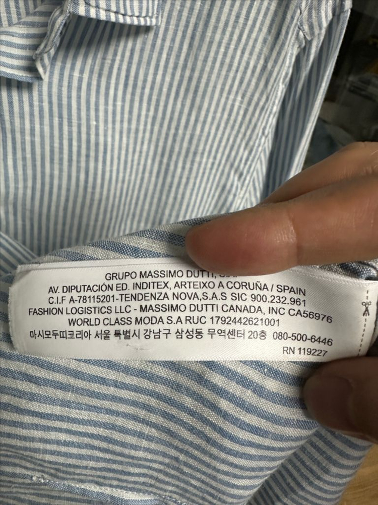 마시모두띠 / 린넨 스트라이프 셔츠 / XL 이미지