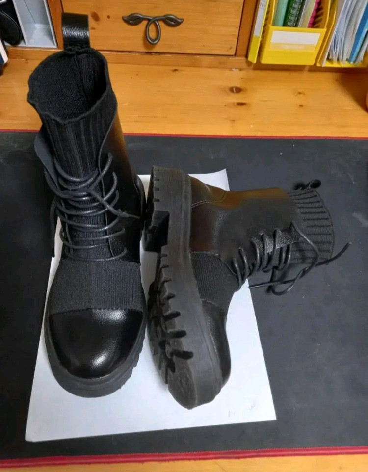 여성 끈 워커 부츠 (235) 이미지