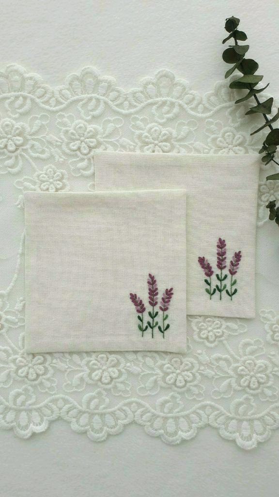 프랑스자수 코튼린넨 티코스터(2장 세트) 이미지