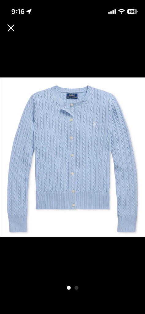 폴로 걸즈 코튼 가디건 스카이블루 L 이미지