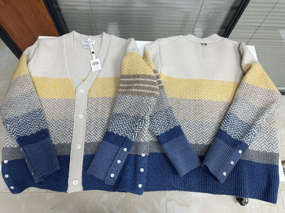 톰브라운 멀티 스트라이프 헤링본 가디건 이미지