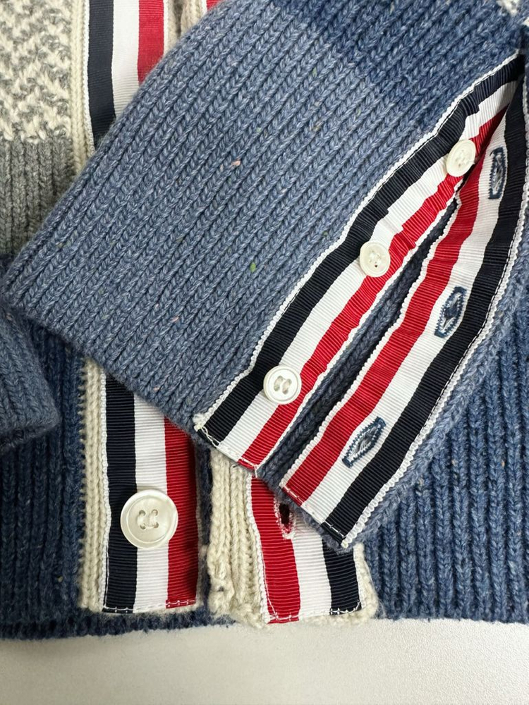 톰브라운 멀티 스트라이프 헤링본 가디건 이미지