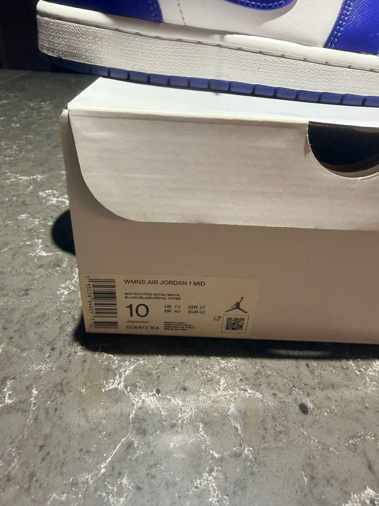 나이키 에어조던 미드1 하이퍼로얄 화이트 270사이즈 이미지