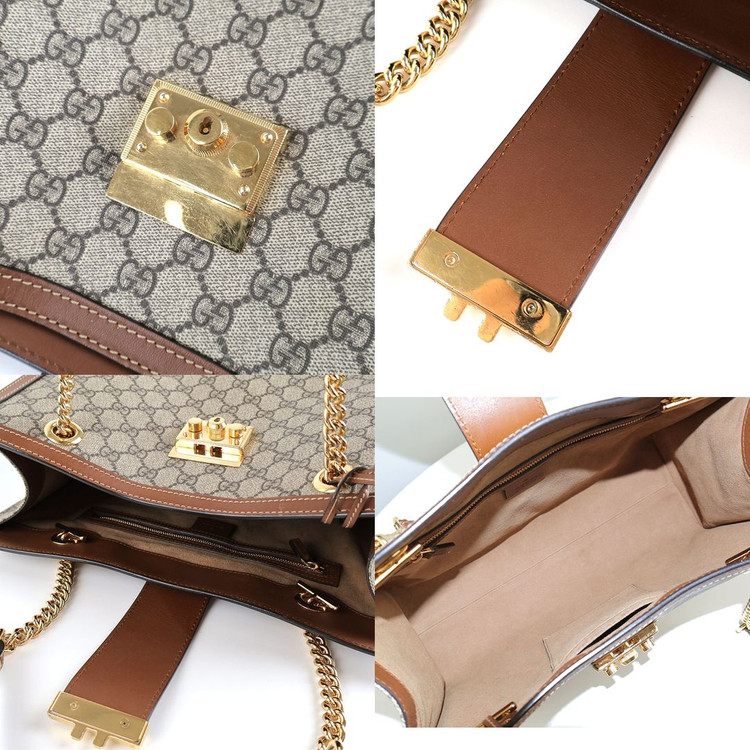 [중고명품다올] 구찌 GG 수프림 패드락 미디움 체인 숄더백 479197 이미지