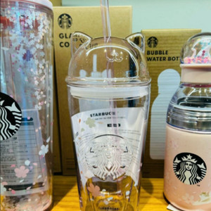 스타벅스 블루밍 캣 글라스 콜드컵 500ml 이미지