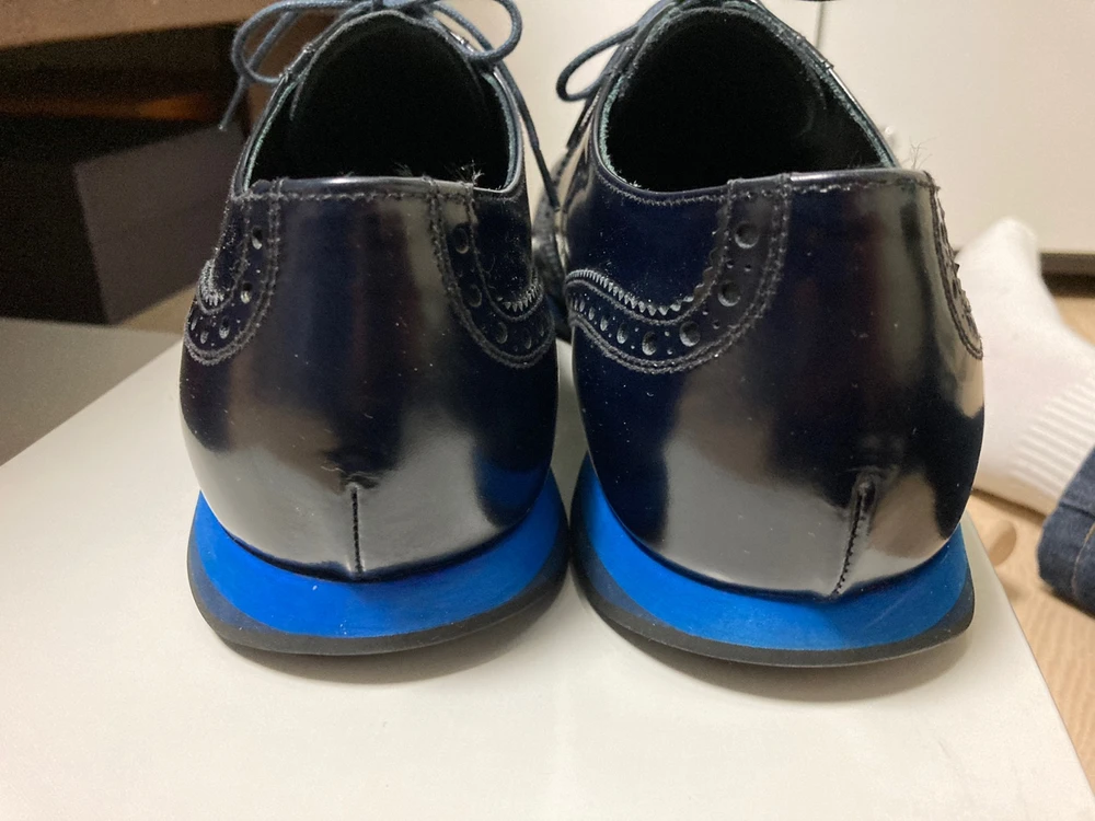 프라다 PRADA 다크네이비 레더 윙팁 더비슈즈 270사이즈 이미지