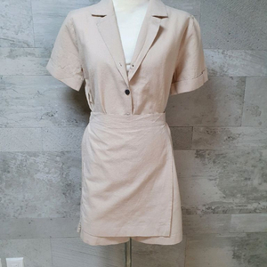 (거의새거)린넨 랩스타일 반팔 자켓 55~66 이미지