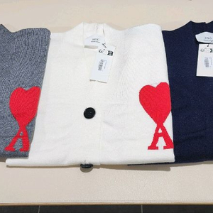 아미 빅하트 로고 여성용 슬림핏 가디건 화이트S 이미지