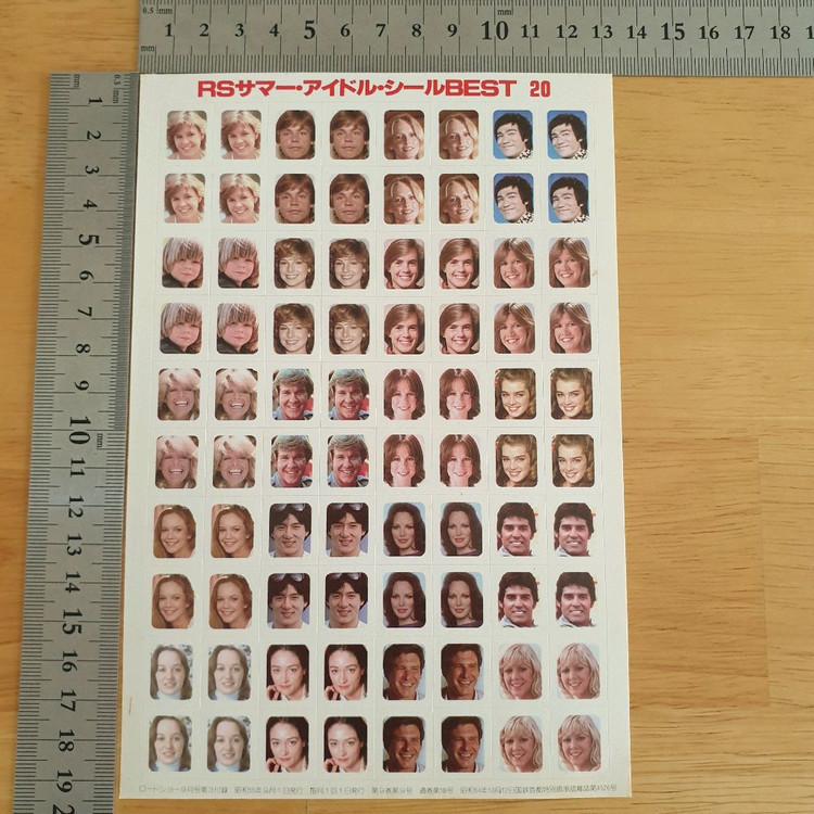 일본잡지 로드쇼 부록 빈티지스티커 이소룡 성룡 브룩쉴즈 알랭드롱 소피마르소 멜깁슨 이미지