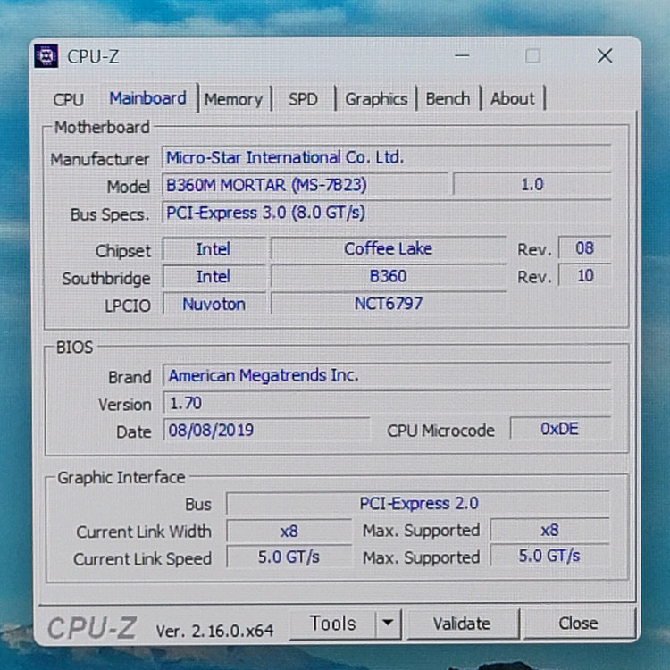 MSI B360M 박격포 메인보드 이미지