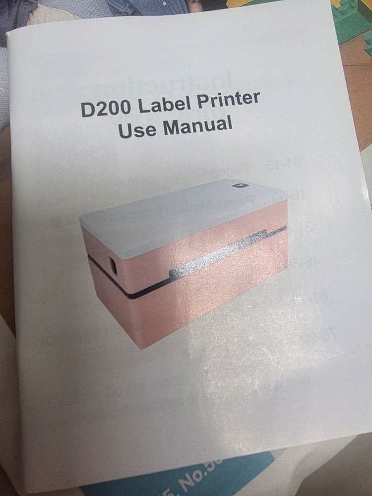 D200 라벨 프린터 화이트/핑크 이미지