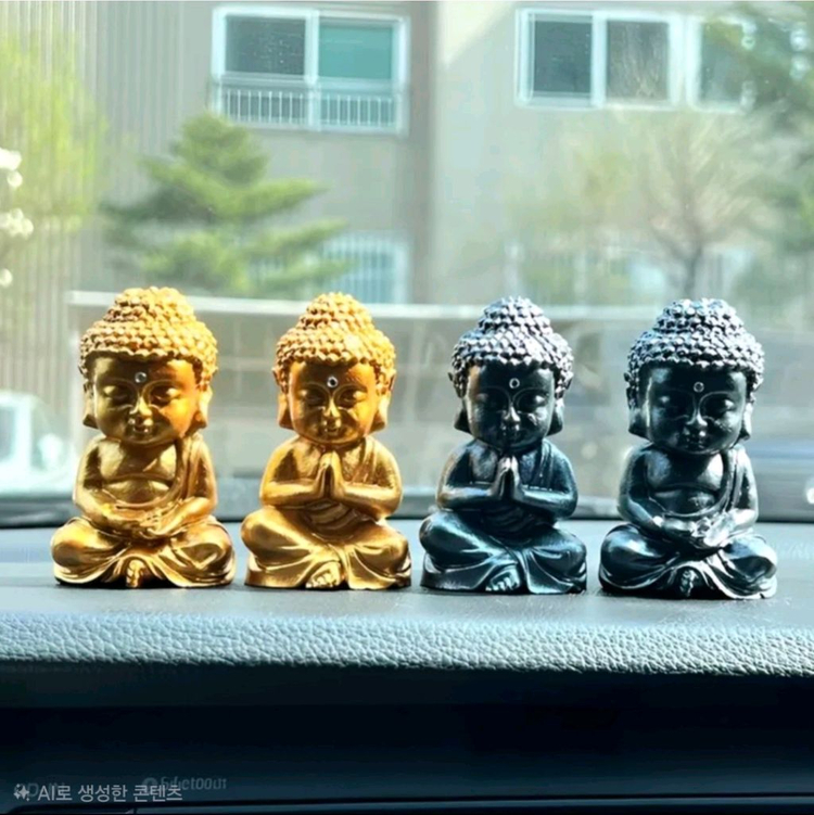 미니 부처 힐링 차량 방향제 4세트 이미지