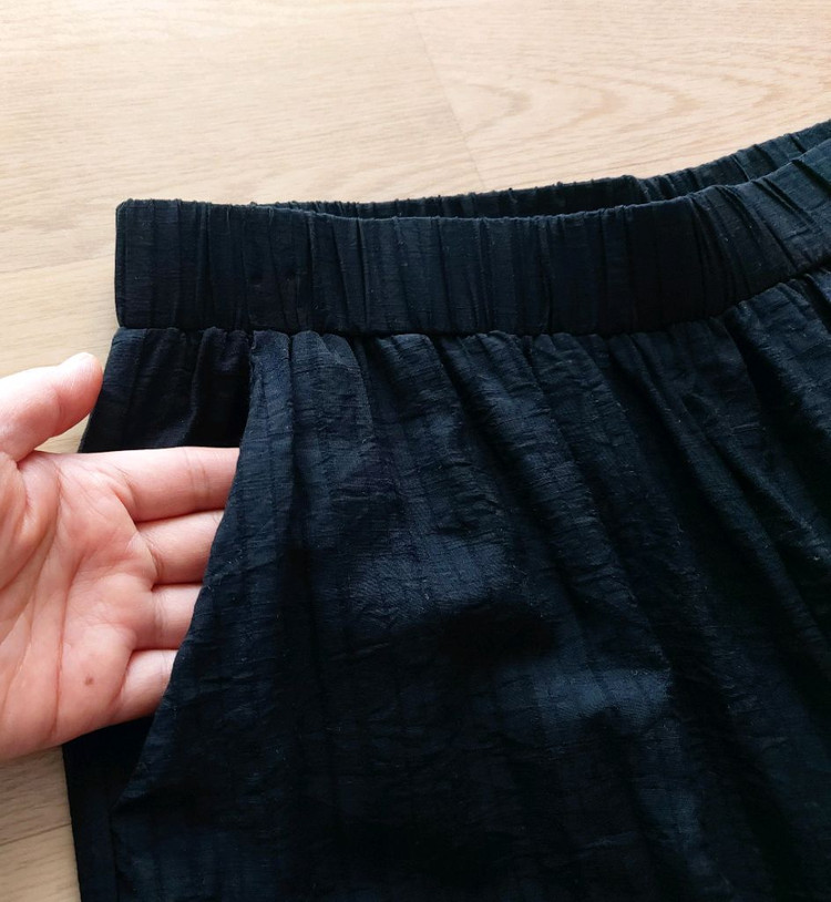 여성 블랙 와이드 팬츠 (L사이즈) 이미지