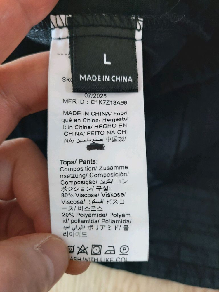 여성 블랙 와이드 팬츠 (L사이즈) 이미지