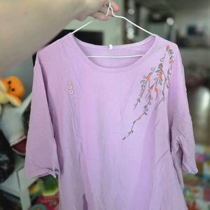 빅사이즈 자수포인트 시원한재질 여성 반팔 새상품 이미지