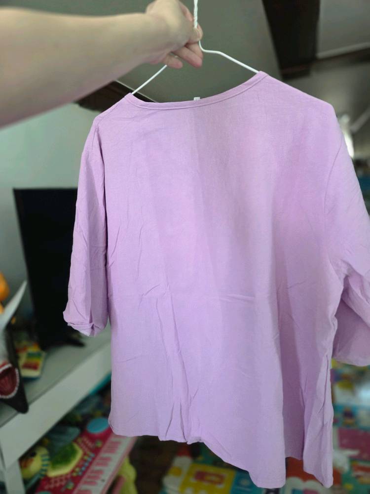 빅사이즈 자수포인트 시원한재질 여성 반팔 새상품 이미지